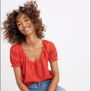 Madewell Texture and Thread Peasant Top